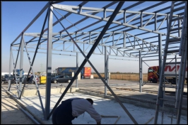 Izrada celicne konstrukcije za halu u Krnjesevcima sirine 16m, duzine 15m i visine 4m