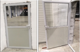 Pregradna vrata za halu od čeličnog profila sa panelom i vakum staklom